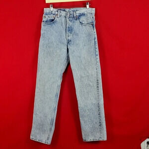 LEVI'S 501 VINTAGE 90s ACID WASH BUTTON FLY JEANS Size W 30 L 29